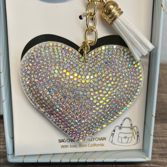 Eye Candy | Evil Eye 🪬 & Glitter Heart 🤍 Bag Charm - Picture 3 of 10